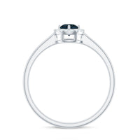 Certified Blue Topaz and Diamond Halo Promise Ring