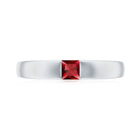 Princess Cut Created Ruby Solitaire Promise Ring