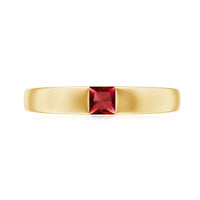 Princess Cut Created Ruby Solitaire Promise Ring