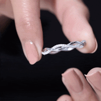 Certified Moissanite infinity eternity band ring from Rosec Jewels, showcasing a sparkling continuous row of moissanite stones.