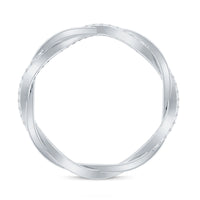 Certified Moissanite Infinity Eternity Band Ring from Rosec Jewels with sparkling moissanite stones in a continuous circle design.