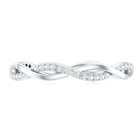Certified Moissanite infinity eternity band ring from Rosec Jewels with sparkling continuous moissanite stones.