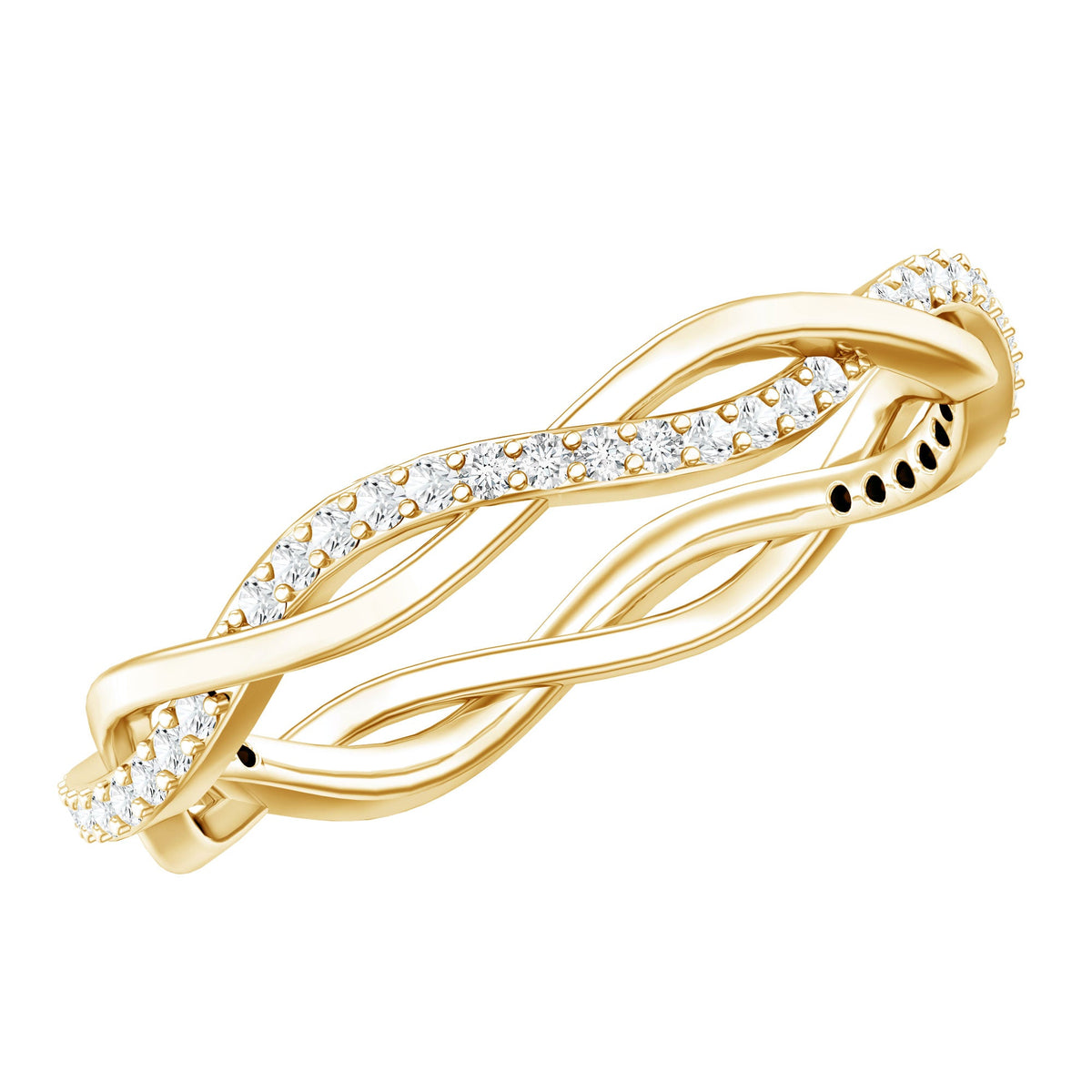 Rosec Jewels certified moissanite infinity eternity band ring with sparkling stones, elegant and perfect for special occasions.