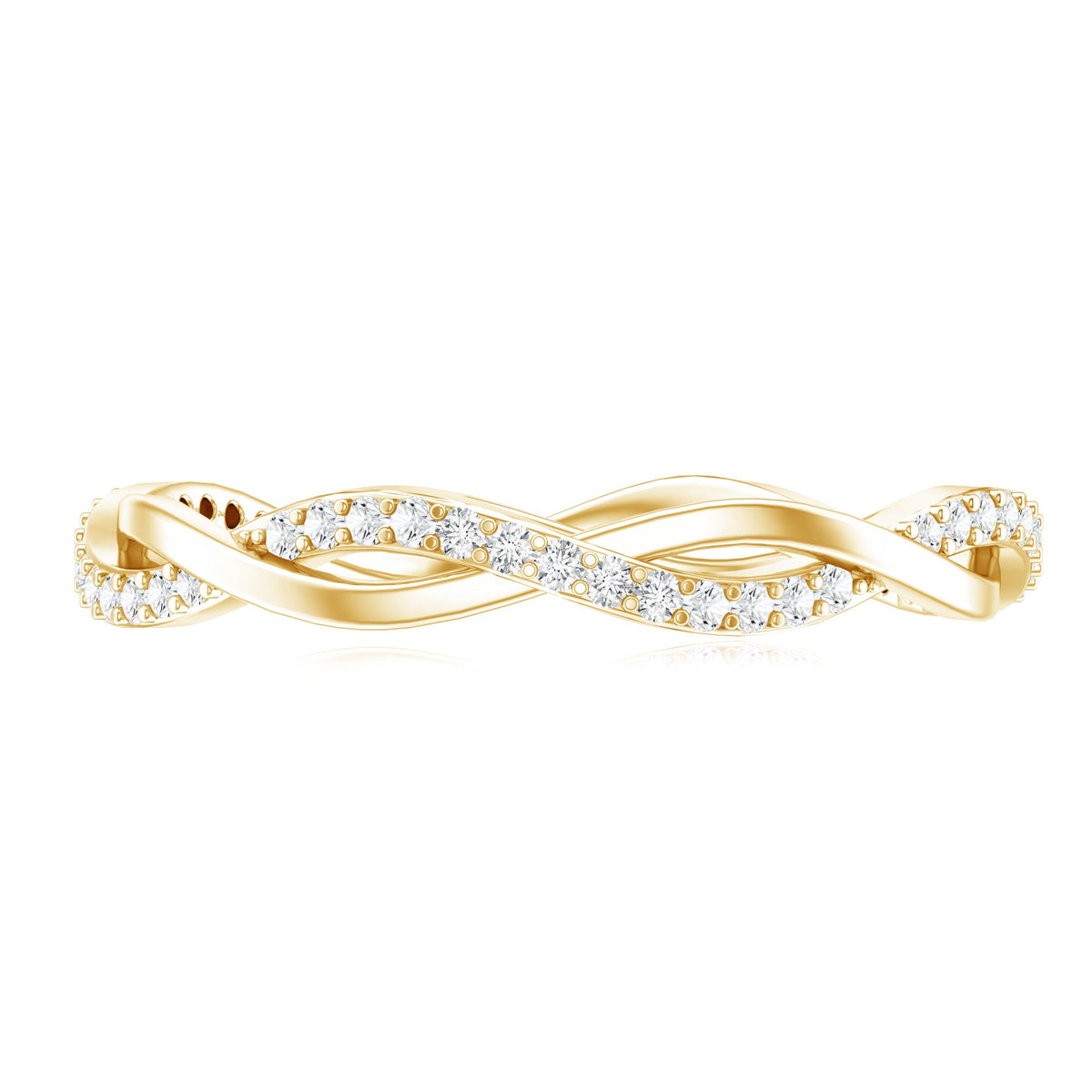 Certified Moissanite infinity eternity band ring by Rosec Jewels featuring sparkling moissanite stones in a continuous circle design.