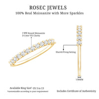 Moissanite Half Eternity Ring in Shared Prong Setting