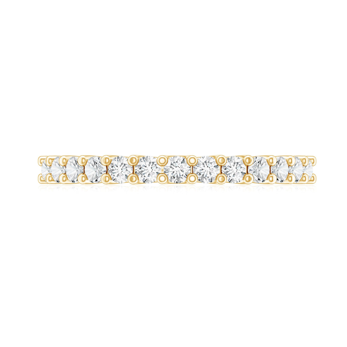 Moissanite Half Eternity Ring in Shared Prong Setting
