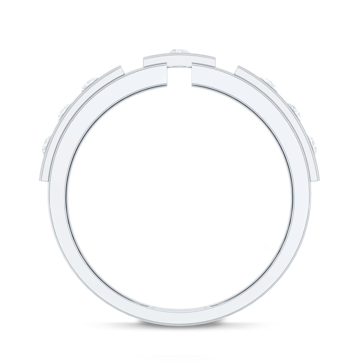 Natural diamond men's wedding band ring by Rosec Jewels with sparkling diamonds and sleek metal finish.