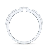 Natural diamond men's wedding band ring by Rosec Jewels with sparkling diamonds and sleek metal finish.
