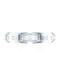 Natural diamond men's wedding band ring by Rosec Jewels, featuring a sleek design with embedded diamonds and polished finish.