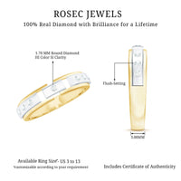 Natural diamond men's wedding band by Rosec Jewels featuring a sleek, polished silver ring with embedded sparkling diamonds.