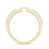 Natural diamond men's wedding band by Rosec Jewels, featuring a sleek design with sparkling diamonds and polished metal finish.