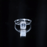 Solitaire 2.8 Carat Emerald Cut Moissanite Engagement Ring For Women