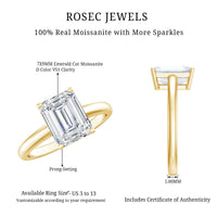 Solitaire 2.8 Carat Emerald Cut Moissanite Engagement Ring For Women