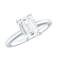 Certified 6X8MM Moissanite Emerald Cut Engagement Ring