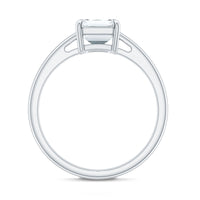 Certified 6X8MM Moissanite Emerald Cut Engagement Ring