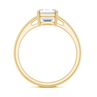 Certified 6X8MM Moissanite Emerald Cut Engagement Ring