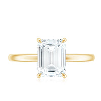 Certified 6X8MM Moissanite Emerald Cut Engagement Ring