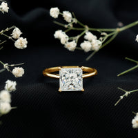 3 Carat Princess Cut Moissanite Solitaire Engagement Ring
