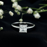 1 CT Princess Cut Moissanite Solitaire Ring for Women
