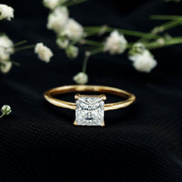 1 CT Princess Cut Moissanite Solitaire Ring for Women