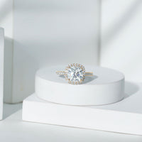 Victorian Style 3 Carat Cushion Moissanite Halo Engagement Ring