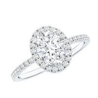 1.2 Carat Certified Moissanite Oval Halo Engagement Ring For Her