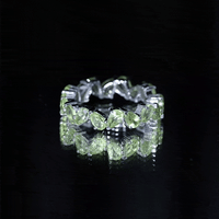 Natural Pear Shape Peridot Eternity Ring for Women