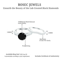 2 Carat Lab Grown Black Diamond Engagement Ring with Moissanite Enhancer