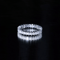 Yellow gold princess cut cubic zirconia eternity wedding band ring by Rosec Jewels with certificate, featuring sparkling stones and a sleek design.