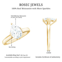 Teardrop Engagement Ring With Certified Moissanite