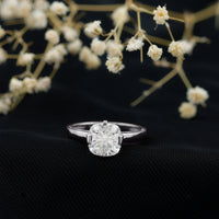 3 Carat Cushion Cut Moissanite Solitaire Engagement Ring with Certificate