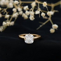 3 Carat Cushion Cut Moissanite Solitaire Engagement Ring with Certificate