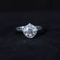 3 CT Cushion Moissanite Solitaire Engagement Ring