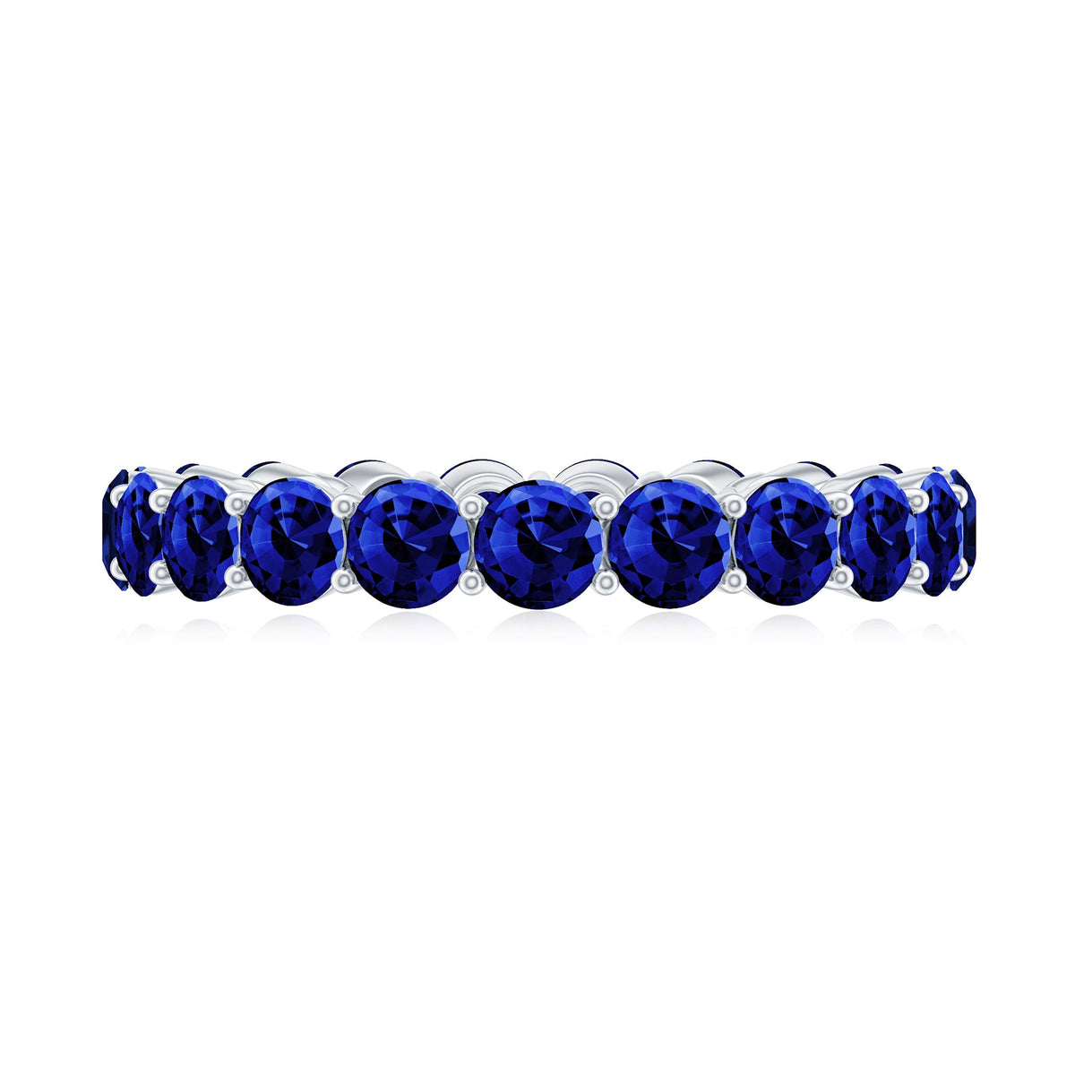 Certified Lab Grown Blue Sapphire Eternity Ring