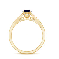 Natural 0.9 Carat Blue Sapphire Solitaire Promise Ring for Women