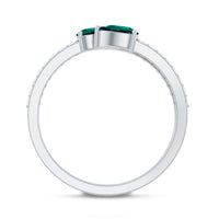 Certified Pear Shape Lab Grown Emerald Diamond Cocktail Ring