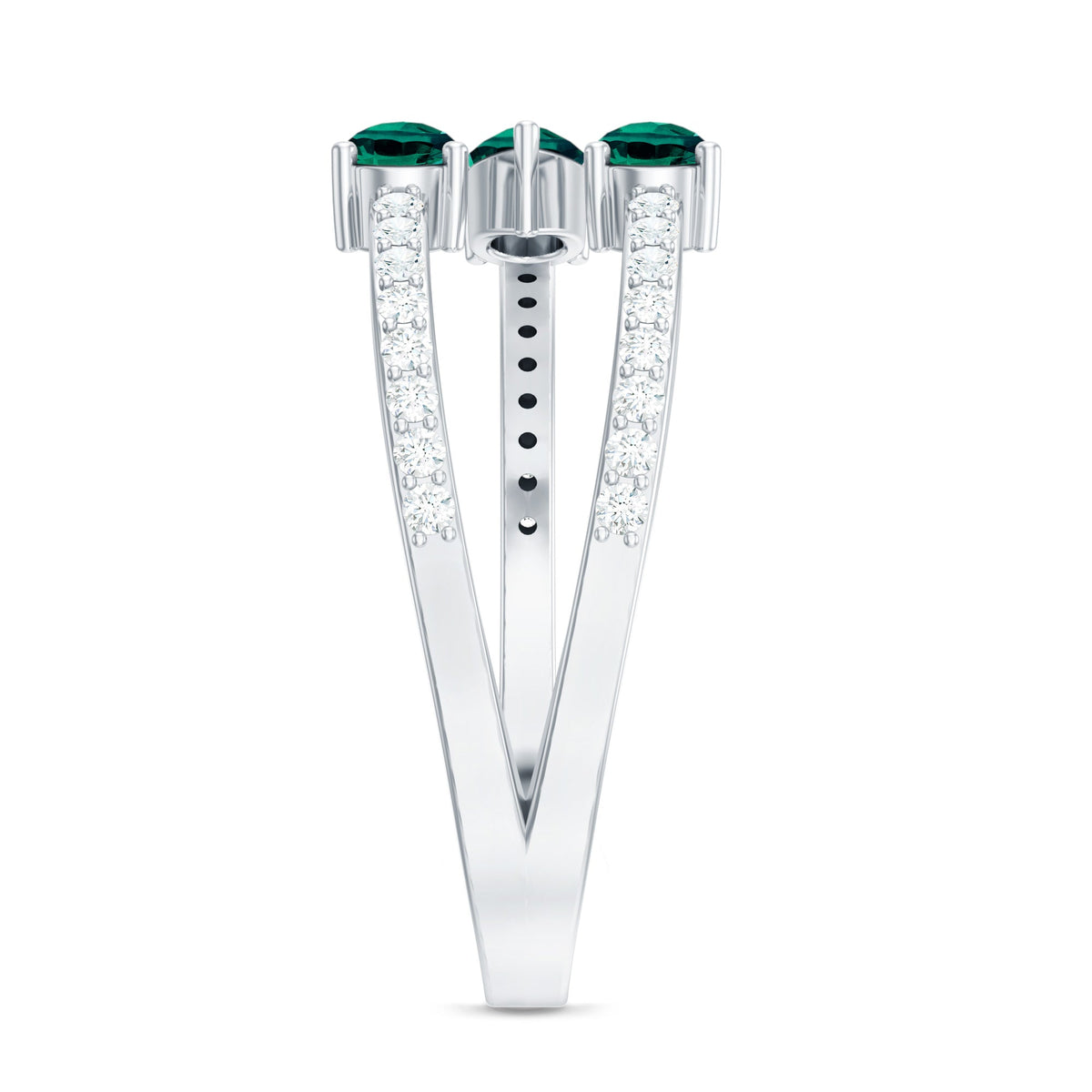 Certified Pear Shape Lab Grown Emerald Diamond Cocktail Ring