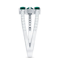 Certified Pear Shape Lab Grown Emerald Diamond Cocktail Ring