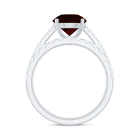 2.3 Carat Certified Real Garnet Wedding Bridal Ring Set