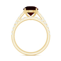 2.3 Carat Certified Real Garnet Wedding Bridal Ring Set