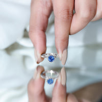 Certified 1 Carat Lab Grown Blue Sapphire Solitaire Engagement Ring