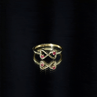Lab Created Ruby Infinity Heart Promise Ring