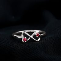 Lab Created Ruby Infinity Heart Promise Ring