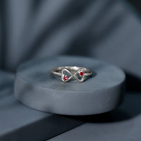 Lab Created Ruby Infinity Heart Promise Ring