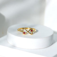 Lab Created Ruby Infinity Heart Promise Ring
