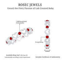 Certified Lab Created Ruby Heart Eternity Band Ring