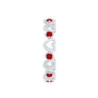 Certified Lab Created Ruby Heart Eternity Band Ring