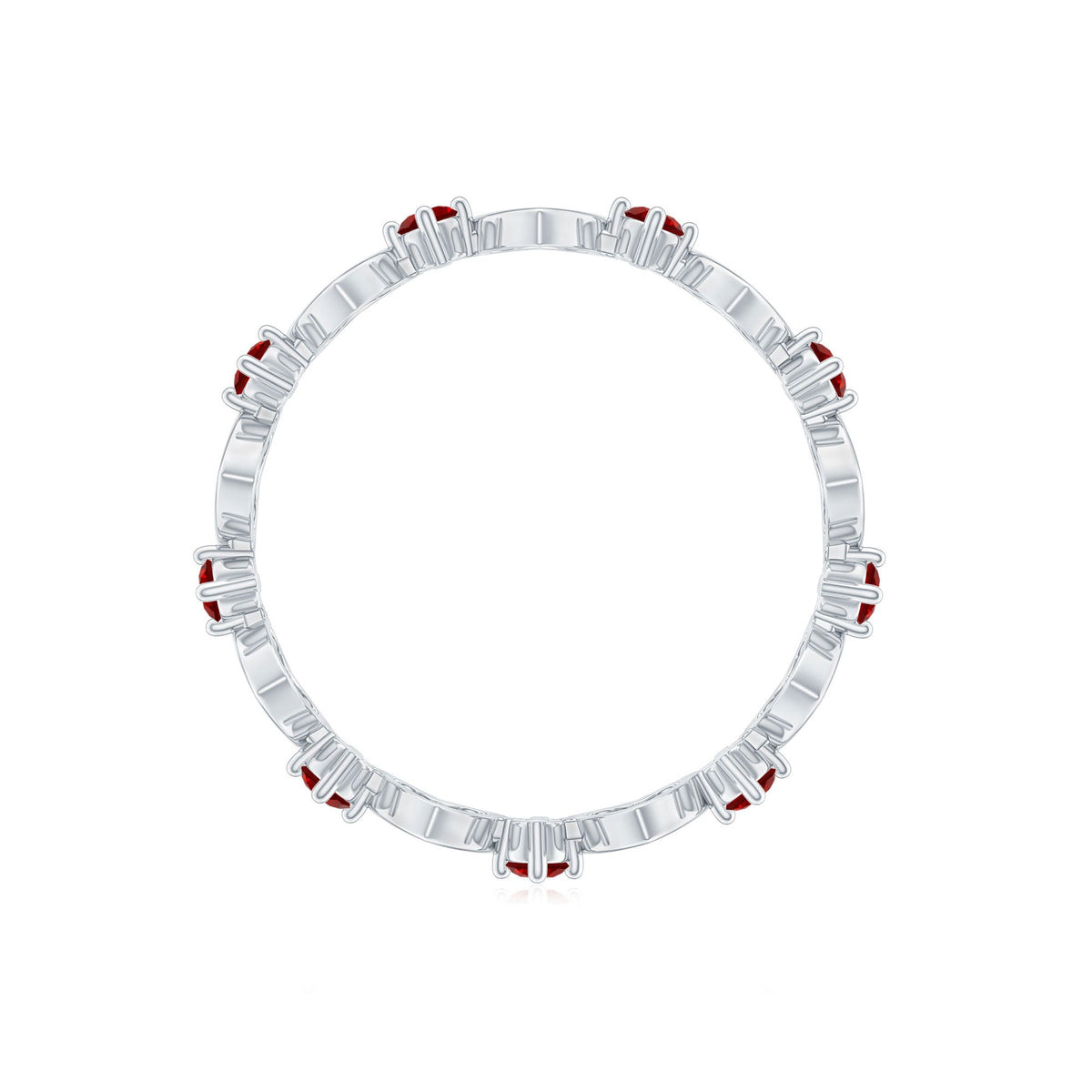Certified Lab Created Ruby Heart Eternity Band Ring
