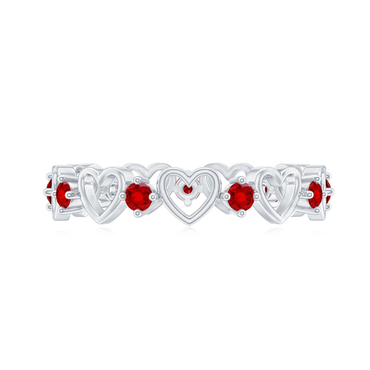 Certified Lab Created Ruby Heart Eternity Band Ring