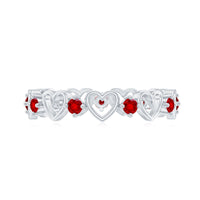Certified Lab Created Ruby Heart Eternity Band Ring